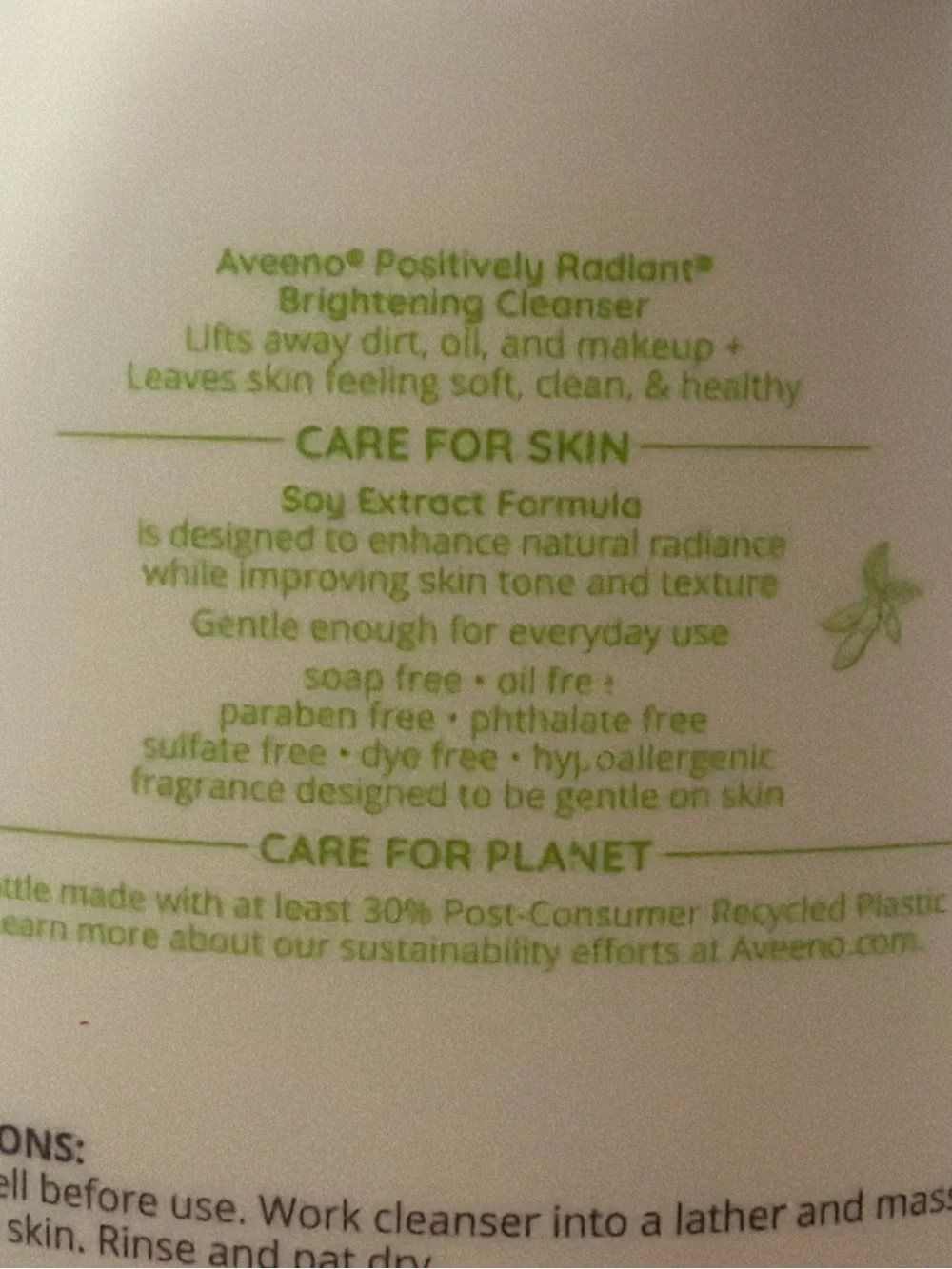 Aveeno Positively Radiant Brightening Cleanser — Cream